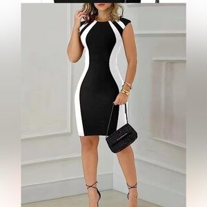 MISSLOOK Black and White Mini Dress